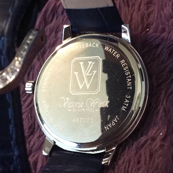 NEW Victoria Wieck Vintage & Navy Genuine Leather Strap Watch Watch - Picture 9 of 12